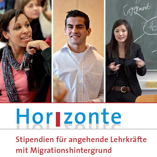 Drei einzelne Bilder nebeneinander zeigen jeweils jungen Menschen, zum Beispiel bei einem Vortrag.