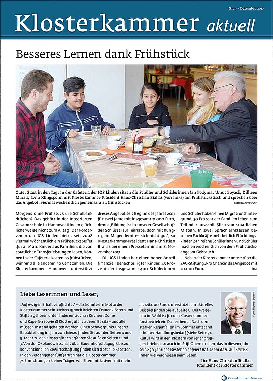 Der Titel des Newsletters Klosterkammer aktuell.